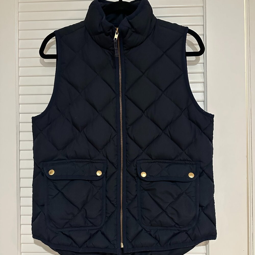 J.Crew Women’s Excursion Quilted Puffer Vest – Navy Blue – Size M